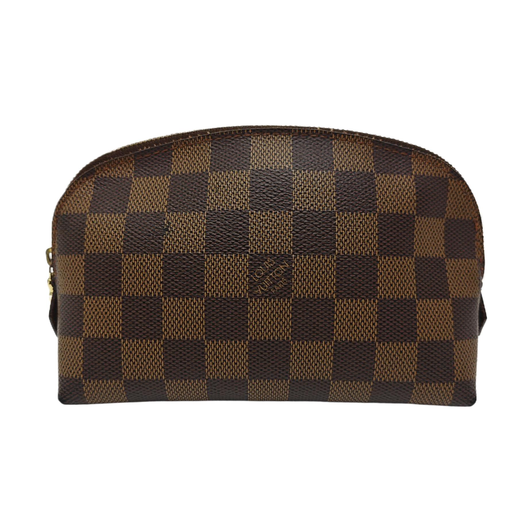[Pre-Owned] Checkered Canvas Clutch Cosmetic Bag - Very Good #1N28UIW ONE SIZE