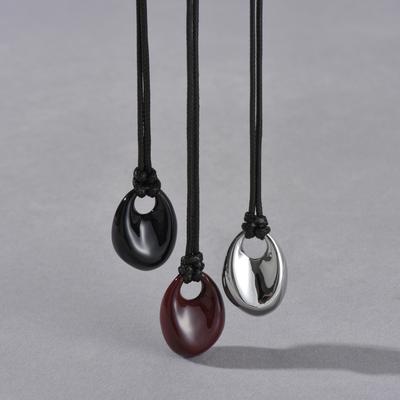 Light Luxury High-End Geometric Oval Drop Glaze Pendant, Long Pull Rope Sweater Chain, Niche Fashion Commuter Necklace