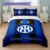 Set Biancheria da Letto Personalizzato Inter Milan con Nome Testo 1 Copripiumino+2 Federe Logo Calcio Regalo Personalizzato per Occasione Speciale Arredamento Camera da Letto