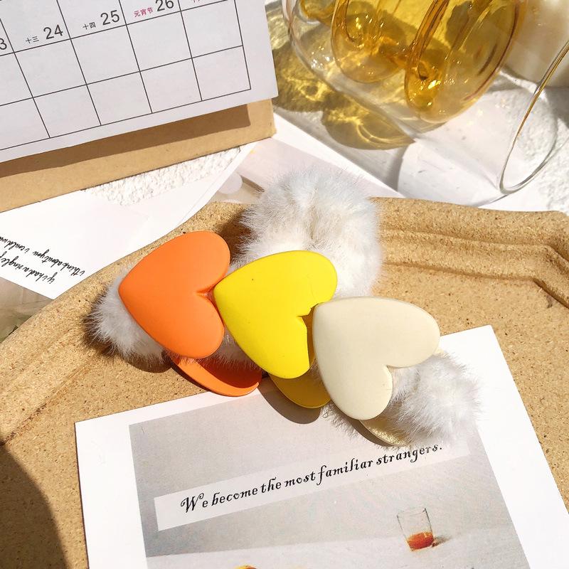 Korean Style Plush Bow Hair Clip with Tassel - Autumn/Winter Women's Hair Accessory