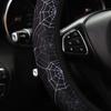 Flower Panda Spider Web Fabric Non-slip Car Steering Wheel Cover without Inner Ring Car Accessories Suitable for 14.5-15INCH