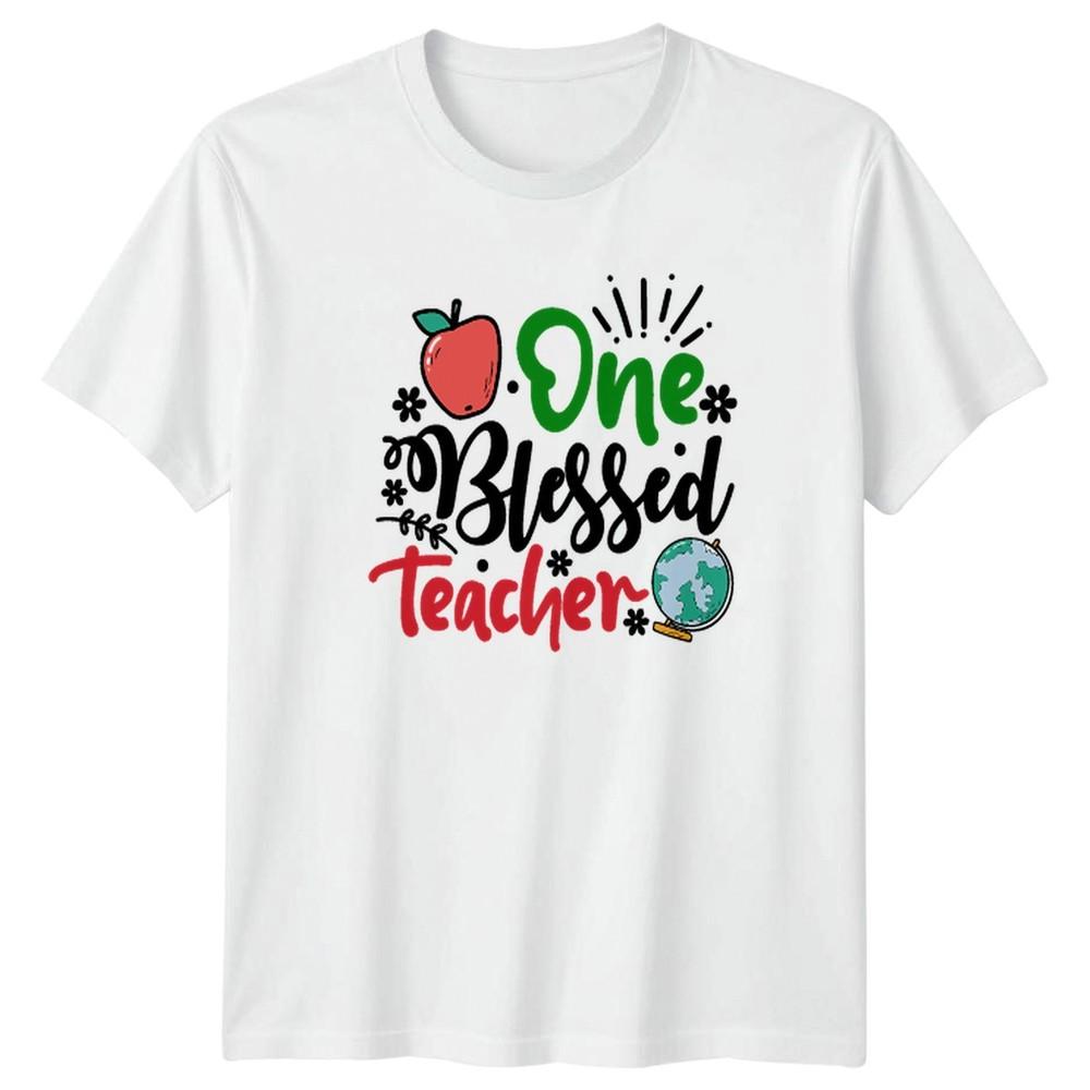 Funny One Blessed Teacher Unisexs TShirt EleUnisextary Teaching Teachers Day Gift S