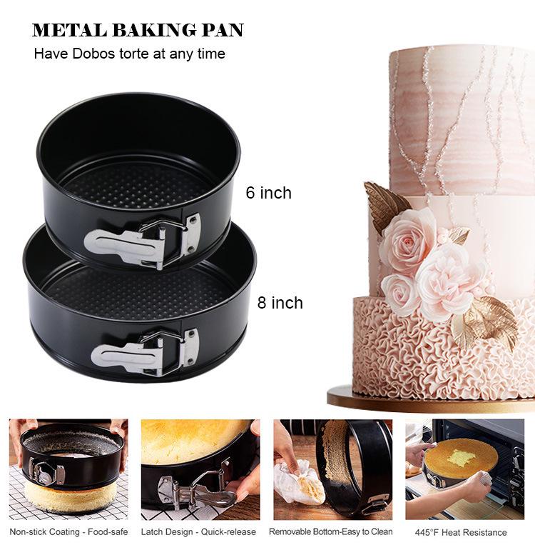 Snap-Lock Removable Bottom Cake Pan & 47-Piece Non-Stick Baking Set with Icing Nozzles