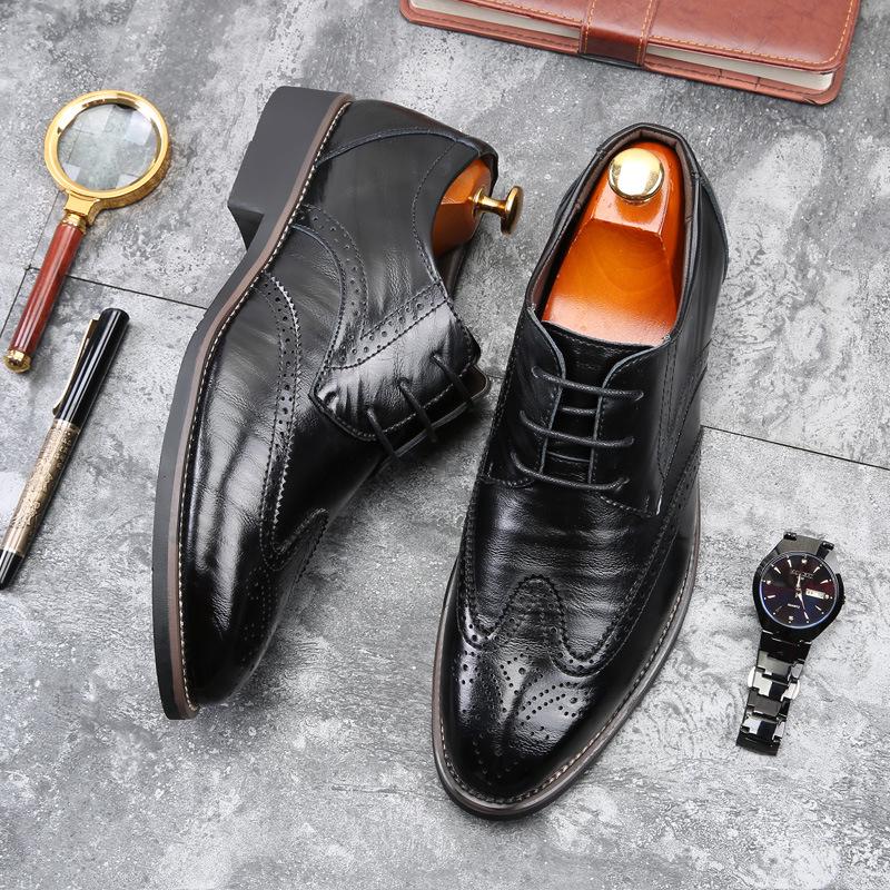 Casual Leather Shoes Men Pointed Toe Leather Shoes Business Shoes Leather Shoes