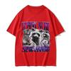 Survivant de Mal de Ventre Raton Laveur Vintage T-shirts Meme Drôles Femmes Décontracté Surdimensionné Streetwear Femmes Manches Courtes Vintage Graphique Y2K