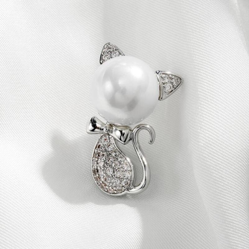 1pc Cute Cat Brooch for Women Men Delicate Kitten Animal Brooches Pins Jewelry Accessories Party Birthday Gifts