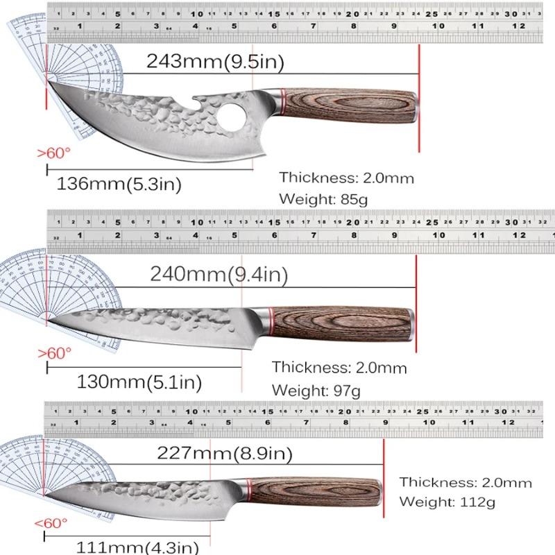 Stainless Steel Boning Knife Kitchen Hand Forged Wooden Handle Butcher Knife Meat Cutting Fish Cutting Knife Household Kitchen Accessories