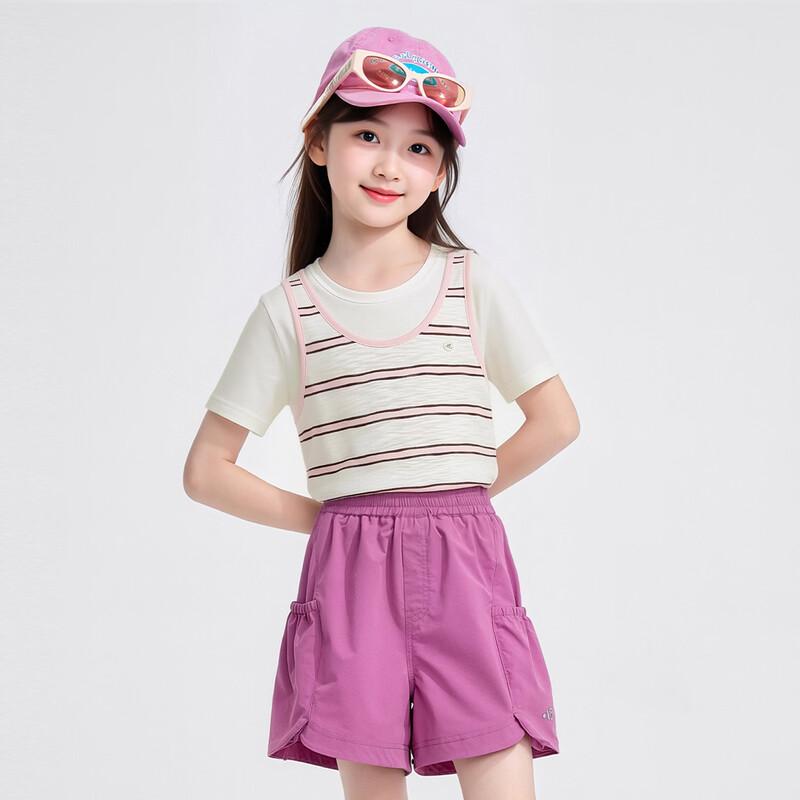 Girls' Striped Breathable Short-Sleeve T-Shirt
