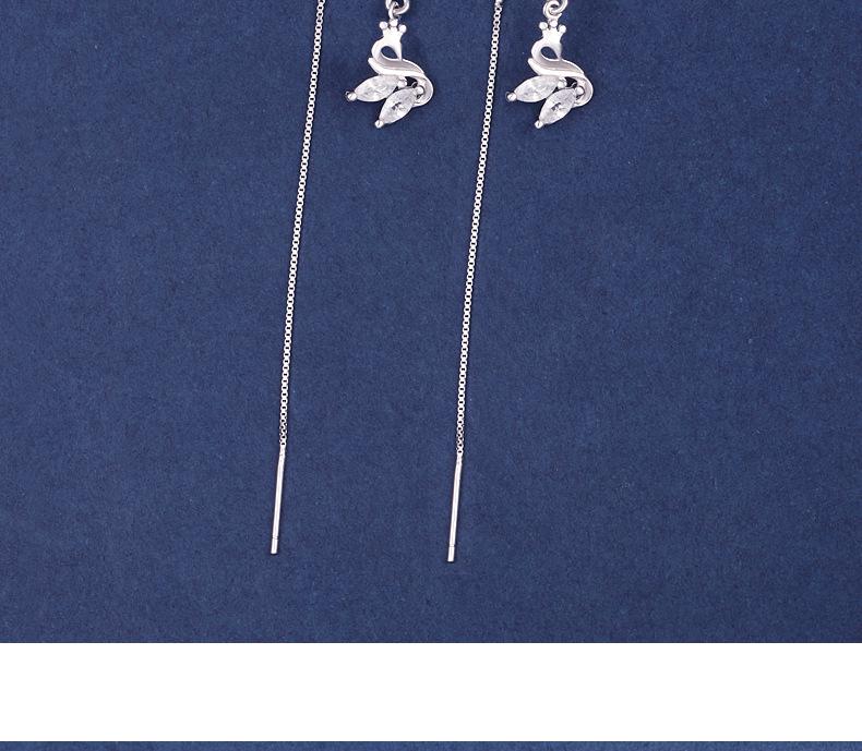 S925 Sterling Silver Swan Tassel Earrings - 2026 Korean Style: Long, Versatile, Fashionable for Women