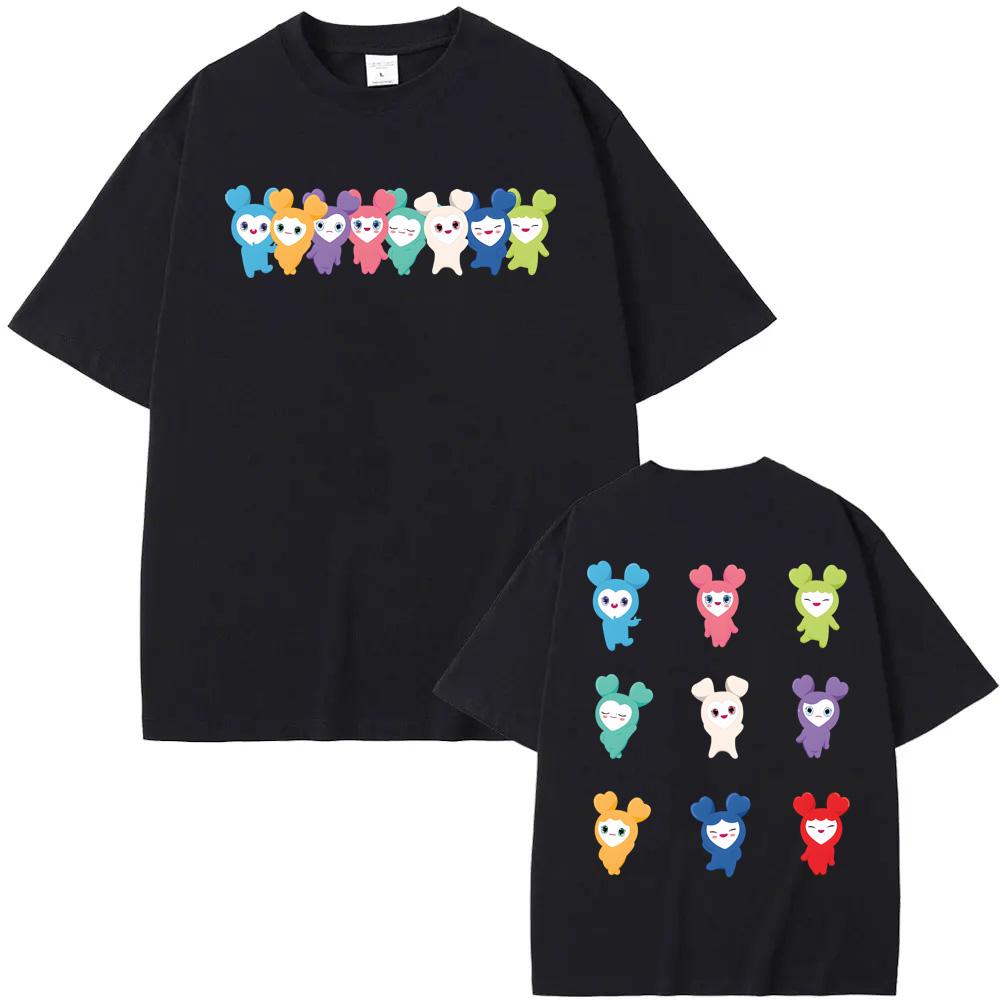 TWICE Mascot Lovelys T-Shirt Girl Group Summer New Style Lovelys Tees 100%Cotton High Quality Cute Round Neck Tee