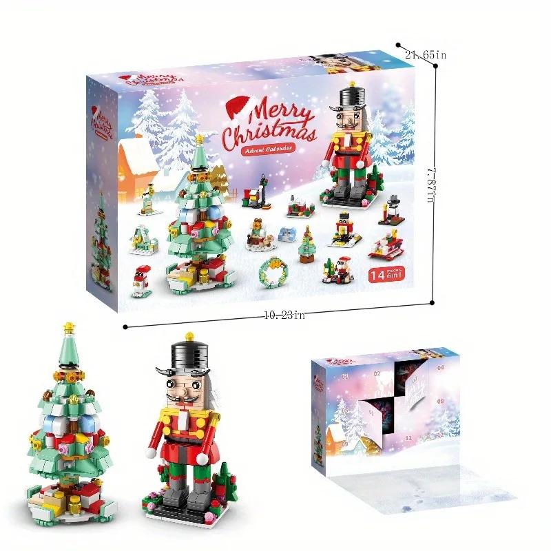 24Years Christmas Building Block Toy Blind Box Set Xmas Advent Calendar Bricks DIY Educational Toys Kit Gift For Kids Adults