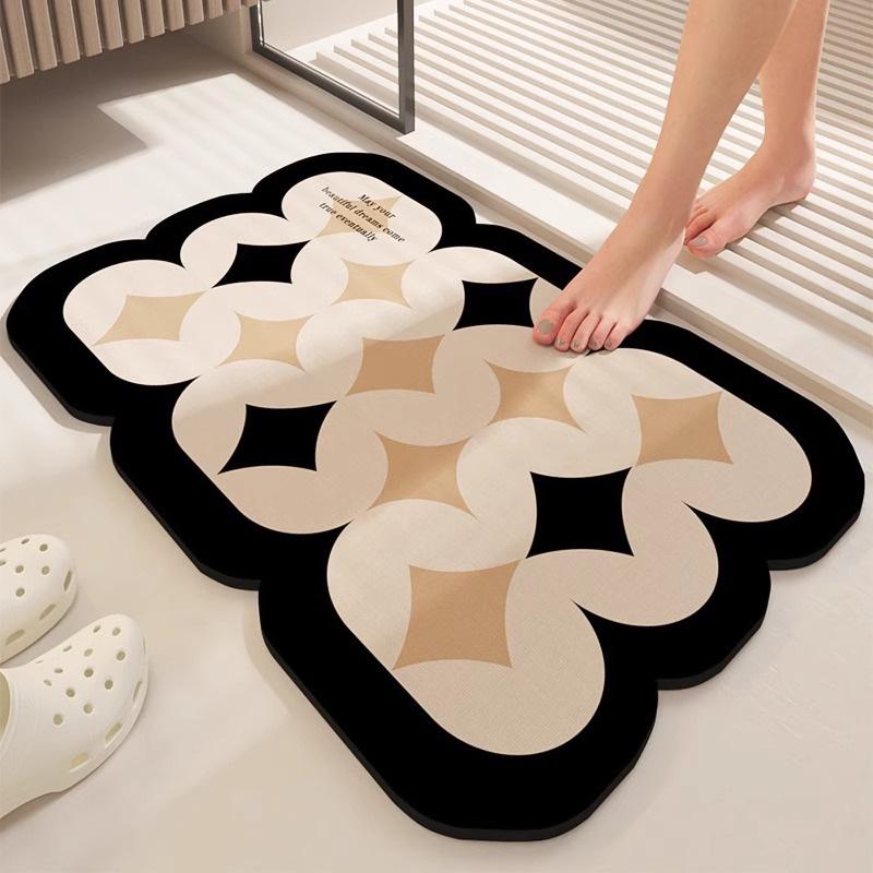 Absorpčná podložka na kúpeľňovú podlahu z rozsievkovej zeminy - Minimalistická, odolná voči nečistotám, ľahko čistiteľná rohožka do predsiene.