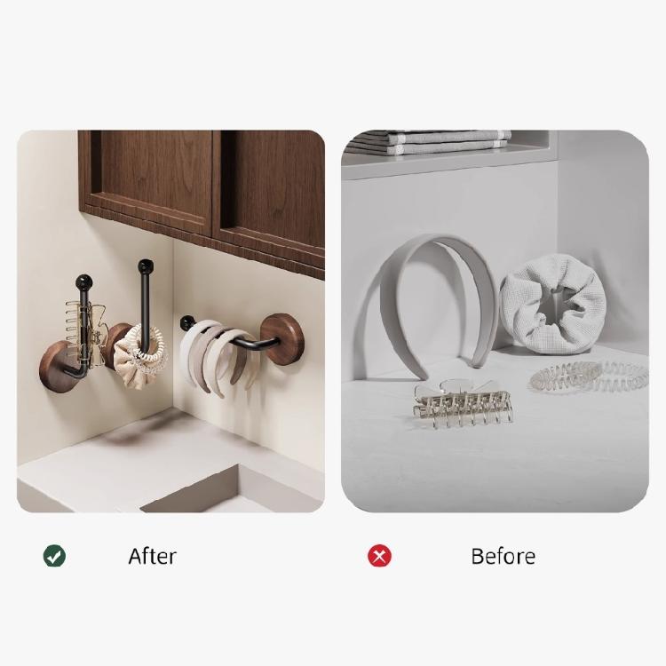 Hölzerner Badezimmerhaken Bohrlos Naturholz-Finish Platzsparende Aufbewahrungslösung Bukolische Holzhaken-Dekore