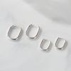 [New Arrival Best] 925 Silver Oval One-Touch Ring Earrings W