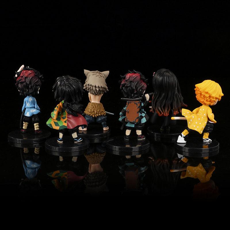 6pcs/set Doll Cake Decoration Demon Slayer Kimetsu No Yaiba Action Figures Toys Anime PVC Figurine Toy