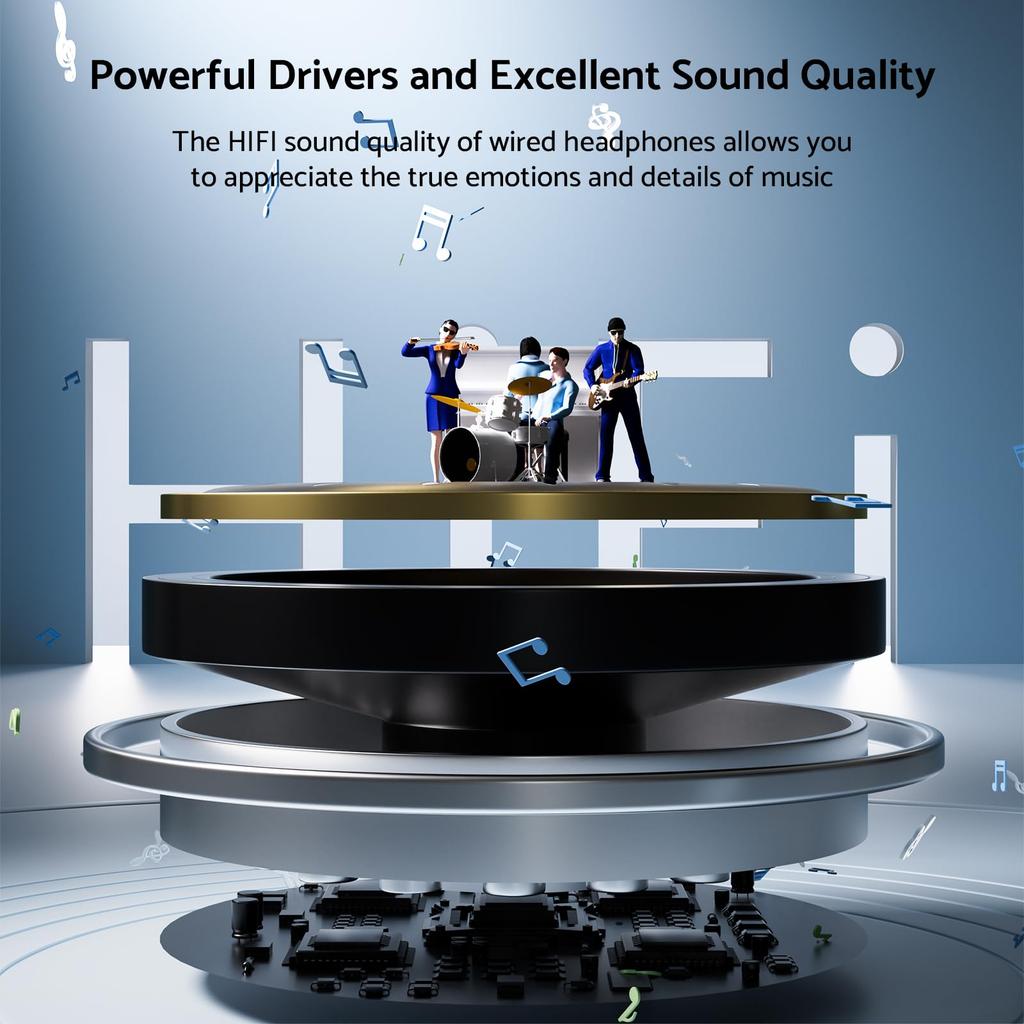 9D Bass Stereo Type C 3.5mm Headphones Volume Control Headset with Mic Wired Earbuds For iPhone Xiaomi Samsung Galaxy Earphones