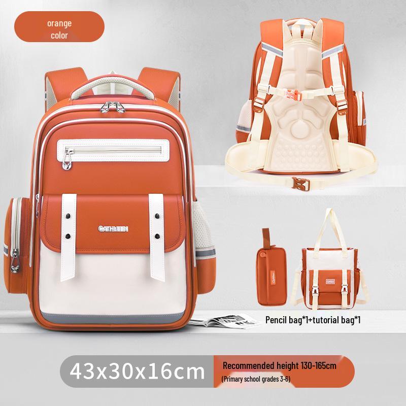 Capybara Oxford Spine-Support Backpack for Grades 1-6: Boys & Girls School Bag