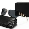 New narrow box metal sunglasses, European and American trendy cool personality thin leg sunglasses ins style fashion sunshades