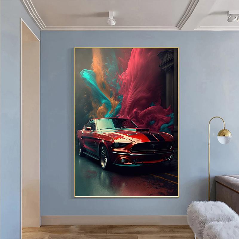 Classic Colorful Modern Futuristic Cars Canvas Panting Cool Supercar Posters and Prints Wall Art for Living Room Boys Home Decor No Frame