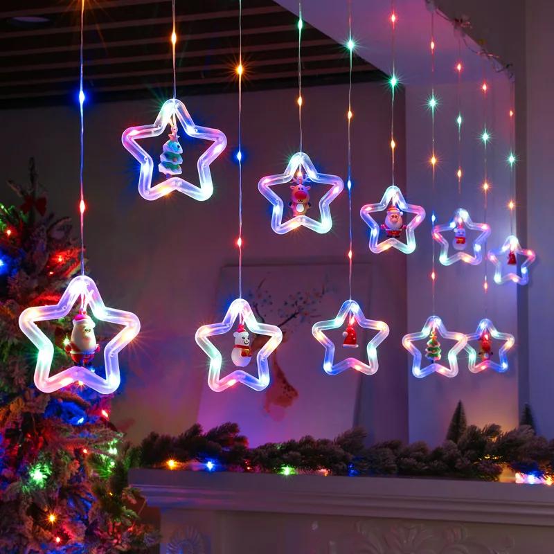 USB Powered LED Christmas String Lights with 8 Lighting Modes Santa Star Fairy Lights for Xmas Tree Window Party & Indoor Decor