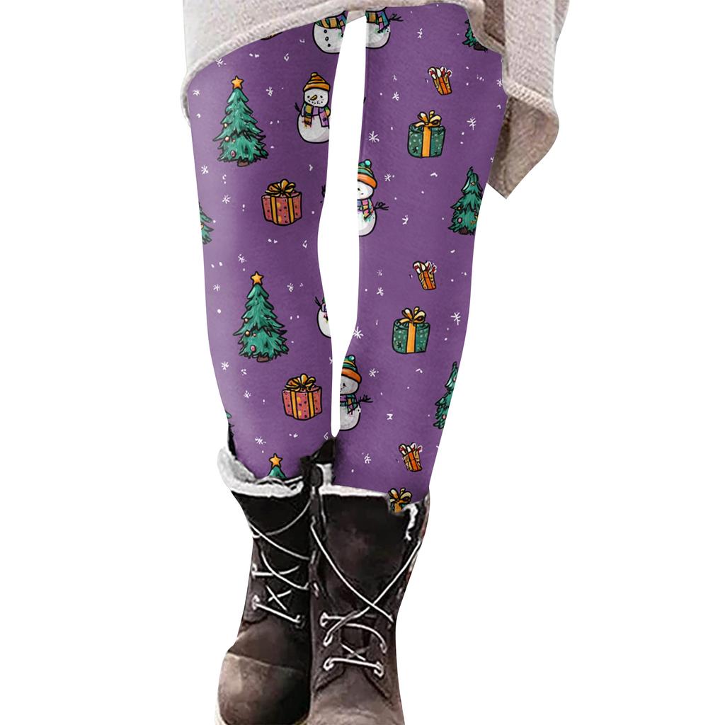 Women's Christmas Print Slim Fit Elastic Yoga Casual Pants