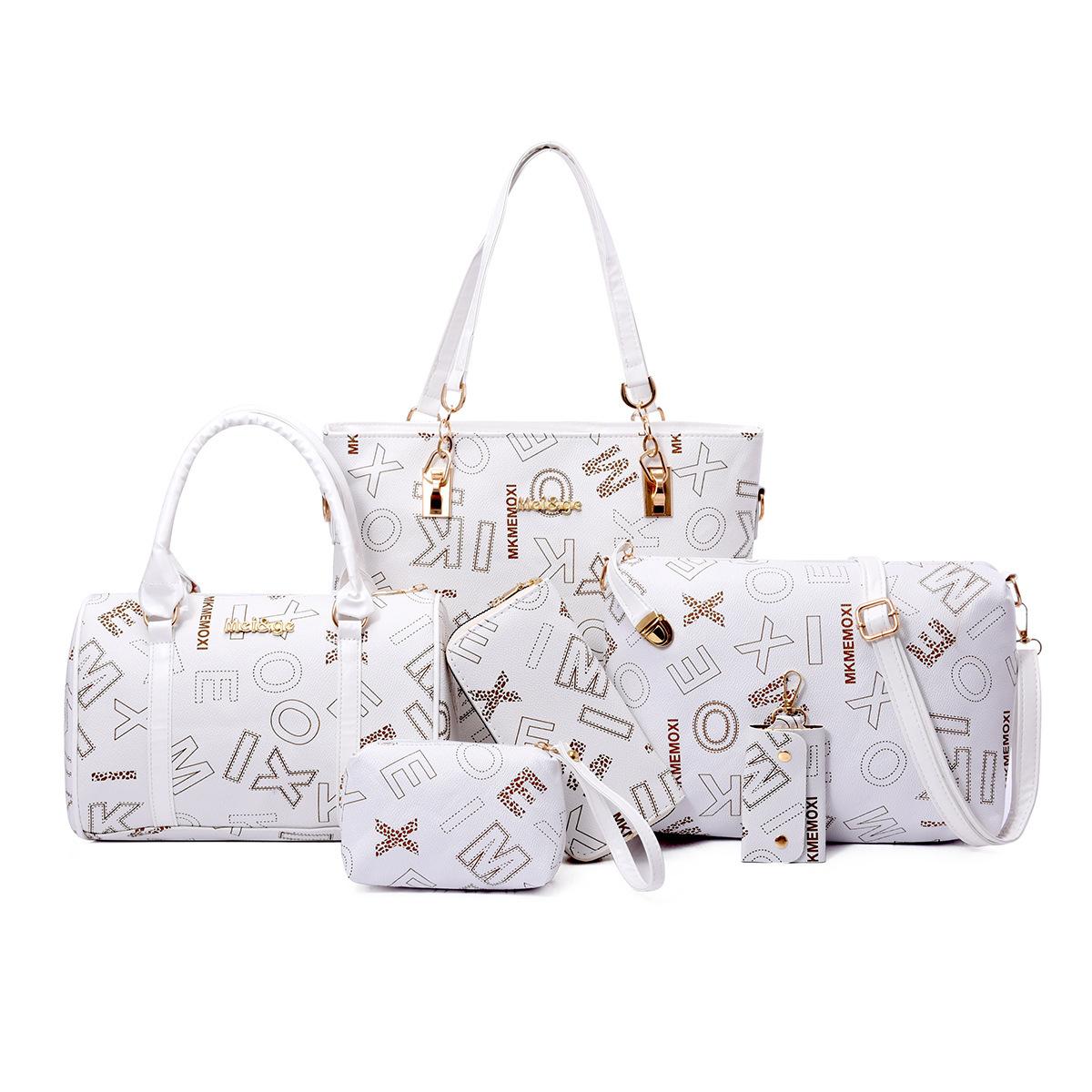 

Женские сумки Модный набор из шести предметов Сумки для мамы и ребенка Женские сумки Многофункциональные сумки Бесплатно 2025 белый