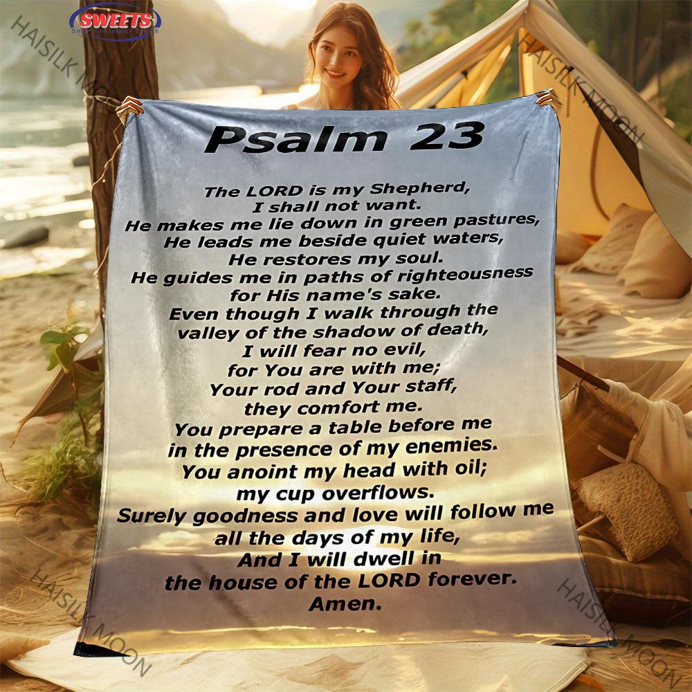 New To Christian Bible Psalms Printed Blanket Soft and Comfortable Home Travel Car Air Conditioning Blanket Beach Towel Tapestry