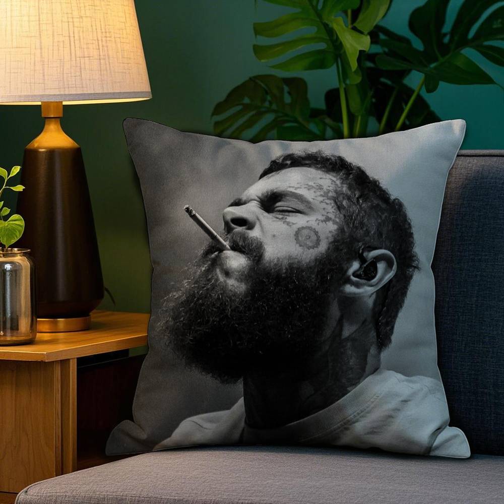 P-Post M-Malone Pillow Case Sofa Living Room Bedroom Double-Sided Printing Square Cushion Nap Time Pillow Case