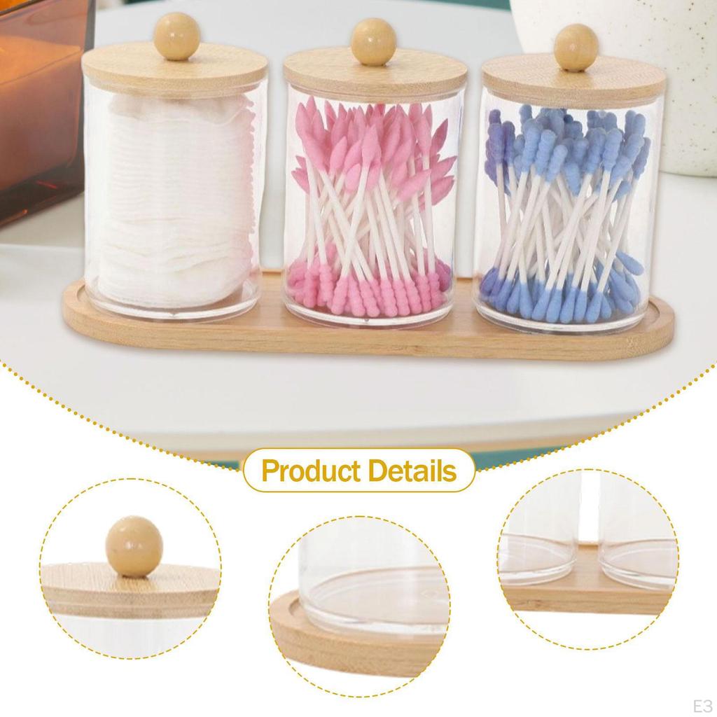 Qtip Holder Dispenser Makeup Organizer Dustproof Portable Transparent Storage Canister Jar for Floss