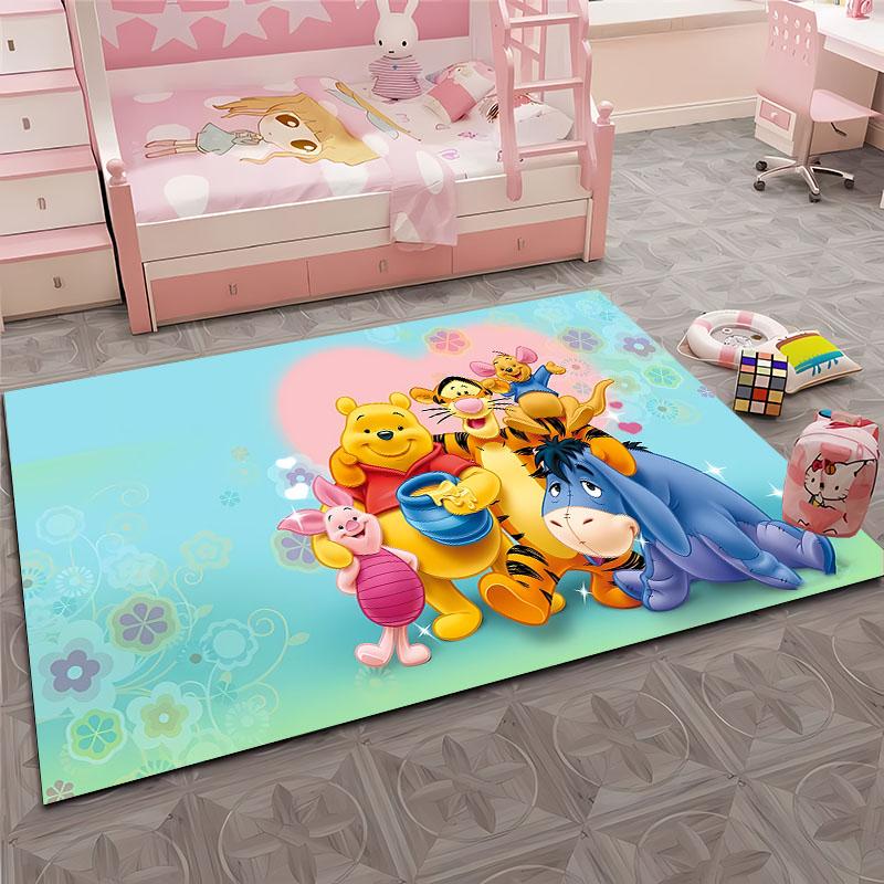 Multi-Size Cartoon Winnie The Pooh Carpet, Living Room Bedroom Kid's Room Sofa Mat,Doormat Floor Anti-slip Rug Next Day Shipping