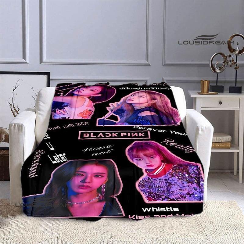 Blackpink Blanket Idol Group Pink 3d Digital Print Flannel Blanket Supplies