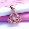 Exquisite Color Gold Russian Purple Gold Plated Rose Gold Necklace Skirt Pendant Simple Atmosphere 585 Purple Gold Set Chain