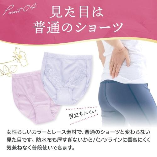 OAR Women's Light Incontinence Briefs, 2-Piece Set, Made with Japanese-Made Waterproof Fabric, 20cc Absorbent, 100% Cotton, Camellia Oil and Aloe Vera