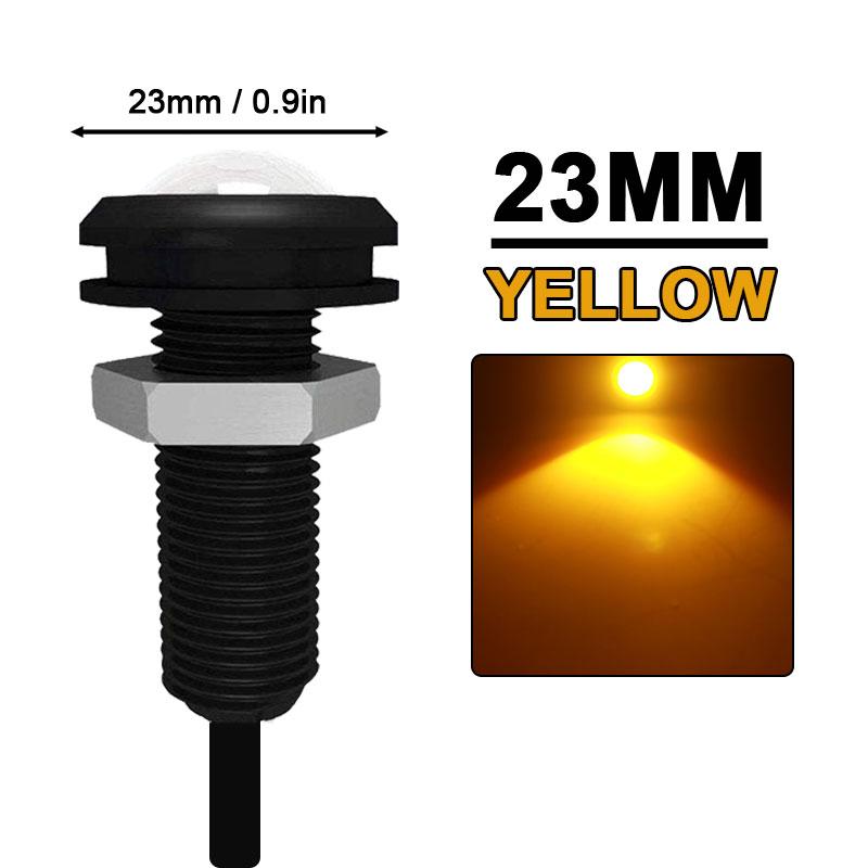 2/10 PCS 18MM/23MM Car Eagle Eye LED Light 12V Daytime Running Light DRL Auto Parking Singal Lapms For Motorcycle Car Red Yellow