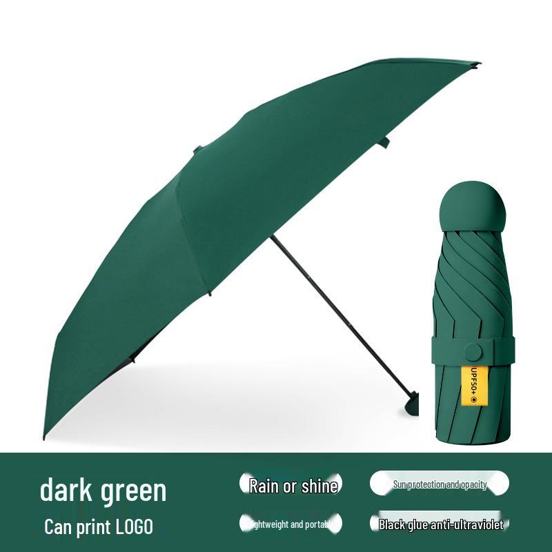 Custom Compact Dual-Use Anti-UV Umbrella, Mini Parasol for Sun and Rain