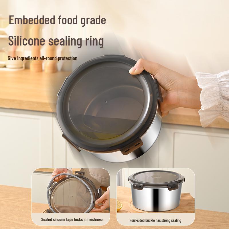 Customizable Stainless Steel Round Sealed Lunch Box for Work and Fresh-Keeping