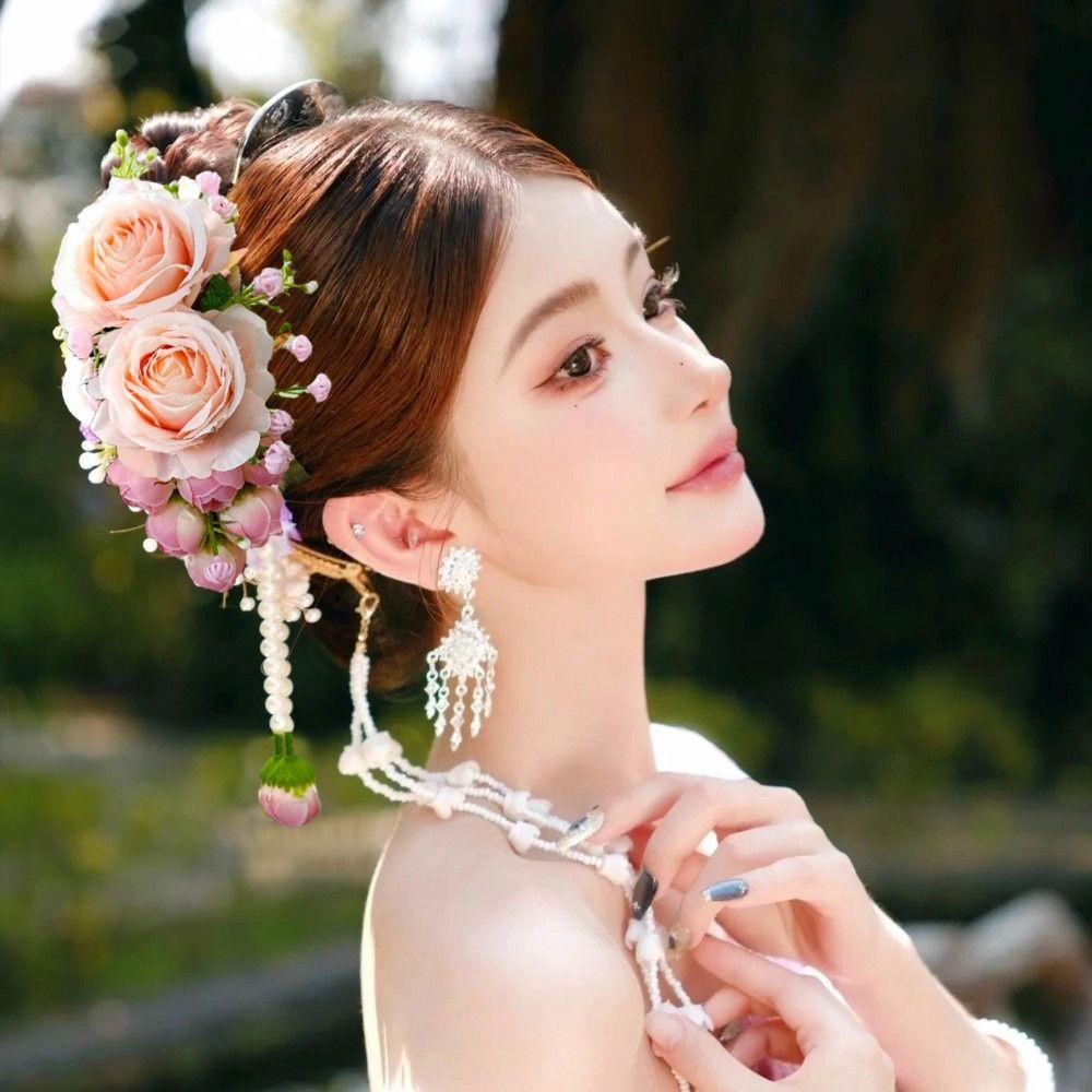 Tassel Thailand Flower Hairpin Sweet Wedding Bride Accessories Thai Hair Accessories  Headwear