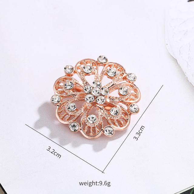 Baiduqiandu Brand Crystal Rhinestones Flower Pins And Brooches For Women Dress Party Or Diy Wedding Bouquets Jewelry