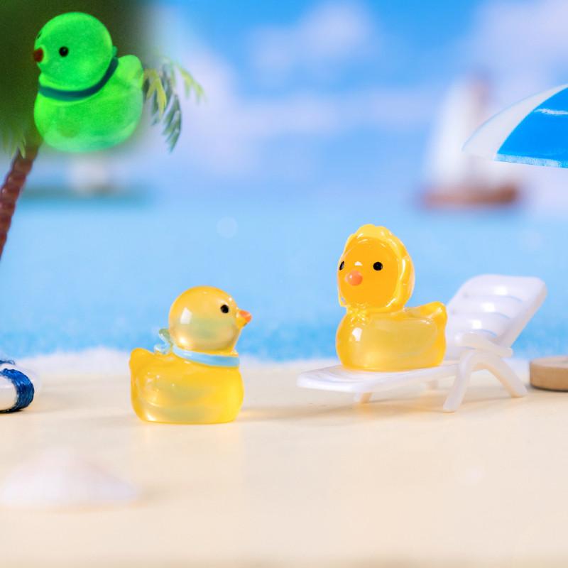 Luminous Landscape Micro Duck Resin Ornament Gardening Desktop Accessories Mini