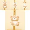 Adorable Plush Keychain Teddy Bear Beige Soft Short Plush Pp Cotton Filling 12cm