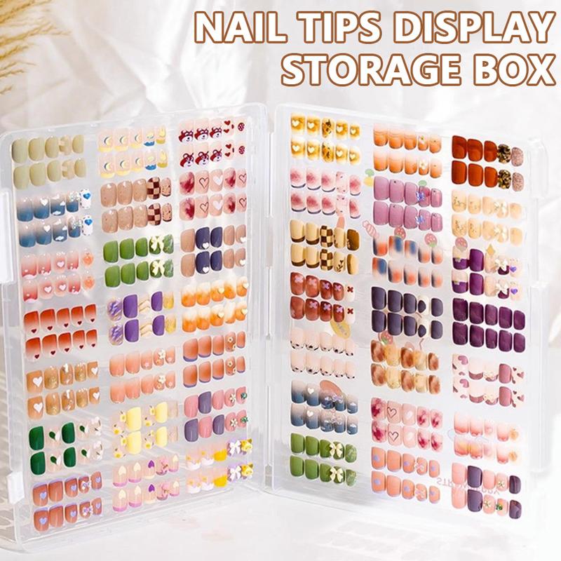 Transparent Press On Nail Art Storage Box, Dustproof Transparent Storage Box, Used For Displaying Nail Samples, Multi-Purpose