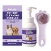 300ML Pet Dry Cleaning Bubbles with Brush, No-Rinse Waterless Shampoo for Cats & Dogs