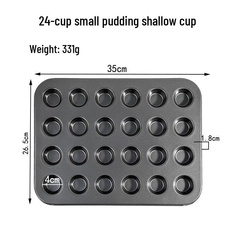 12-Cup Non-Stick Mini Muffin Baking Pan - Commercial Grade Round Muffin Molds