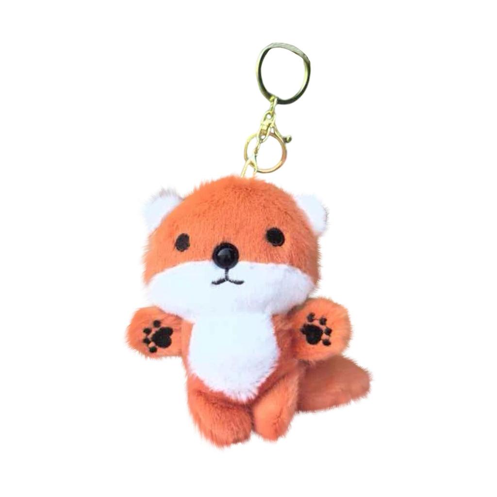 Plush Animal Keychain Soft Stuffed Toy Pendant Cute Small Doll Accessory for Bags and Keys with Durable Metal Ring and Clip Attachment