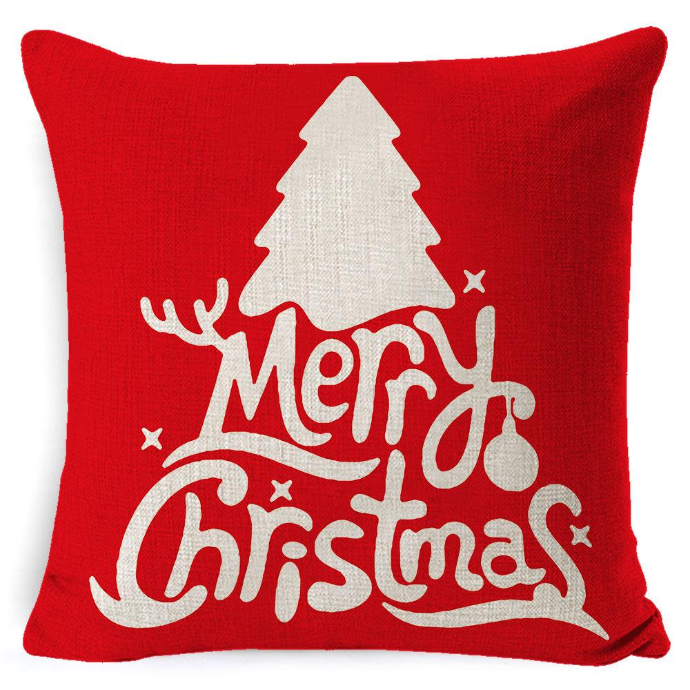 Furniture New Linen Pillow Christmas Pillowcase Sofa Cushion Home Lumbar Pillow