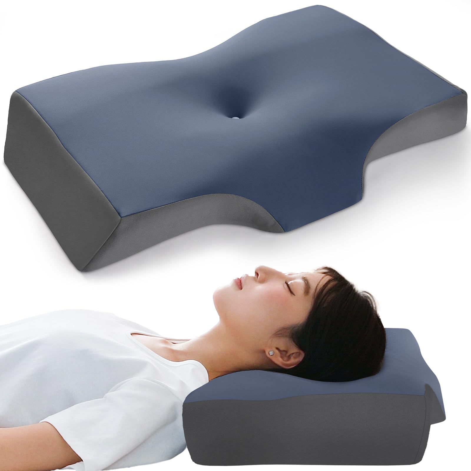 

Neck-relieving memory foam pillow for a comfortable sleep: Adjustable height from low to high, made with OEKO-TEX [Doctor-recommended, shoulder