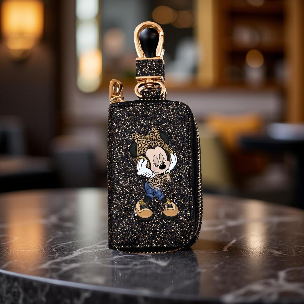 1pc Minnie Key Bag Car Key Organizer With Zipper Multifunctional KeyChain Compact Design For Family Use Bag Pendant Mini Wallet