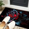 Blue Roses And Butterflies Office Rug Chair Mat, Entryway Carpet, Suitable for Front Door, Bedroom, Living Room, Desk, Holiday Gift