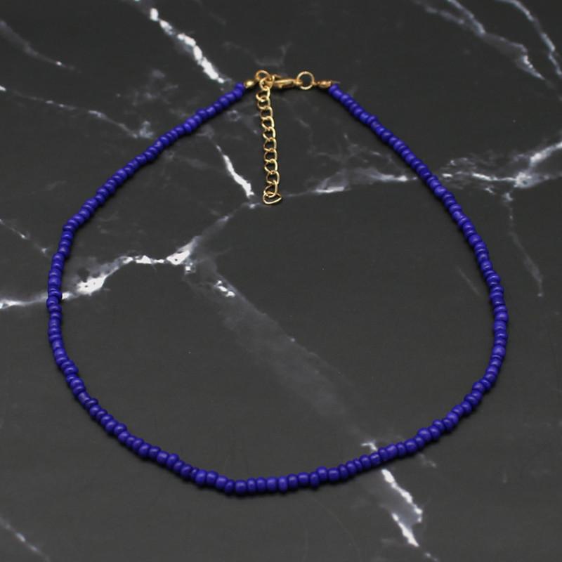 Bohemia Handmade Rainbow Seed Beads Simple Choker Necklace Women's Fashion Wild Sweet Colorful Collar Jewelry Gift