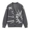 Men's Retro Color Block Thick Knit Cardigan Sweater for Autumn/Winter